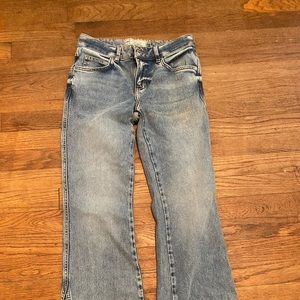 Free people high waisted cropped flair jeans